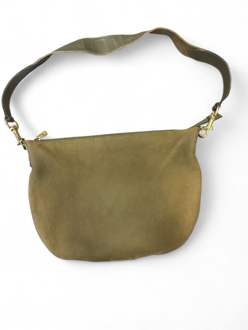 Gucci Vintage 80s Leather Nubuck Suede Half Moon Shoulder Bag